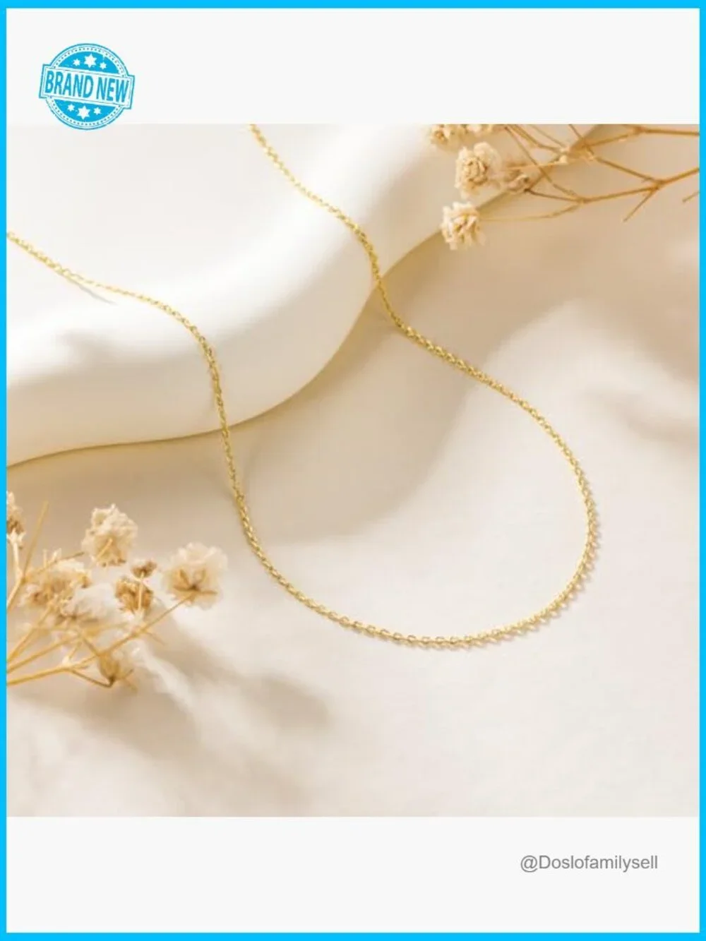 14K Gold Cable Chain Necklace Dainty Minimalist Elegant Unisex Thin 1mm